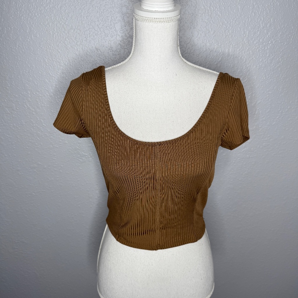 Pre- Owned Women's Heart & Hips Thermal Tee Crop‎